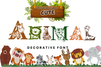 Cute Animal Font - Adorable Decorative Font for Fun Creative Designs