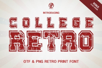 College Retro Font – Bold Vintage Display Typeface for Classic Designs