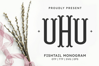 Fishtail Monogram Regular Font for Elegant Personalized Designs